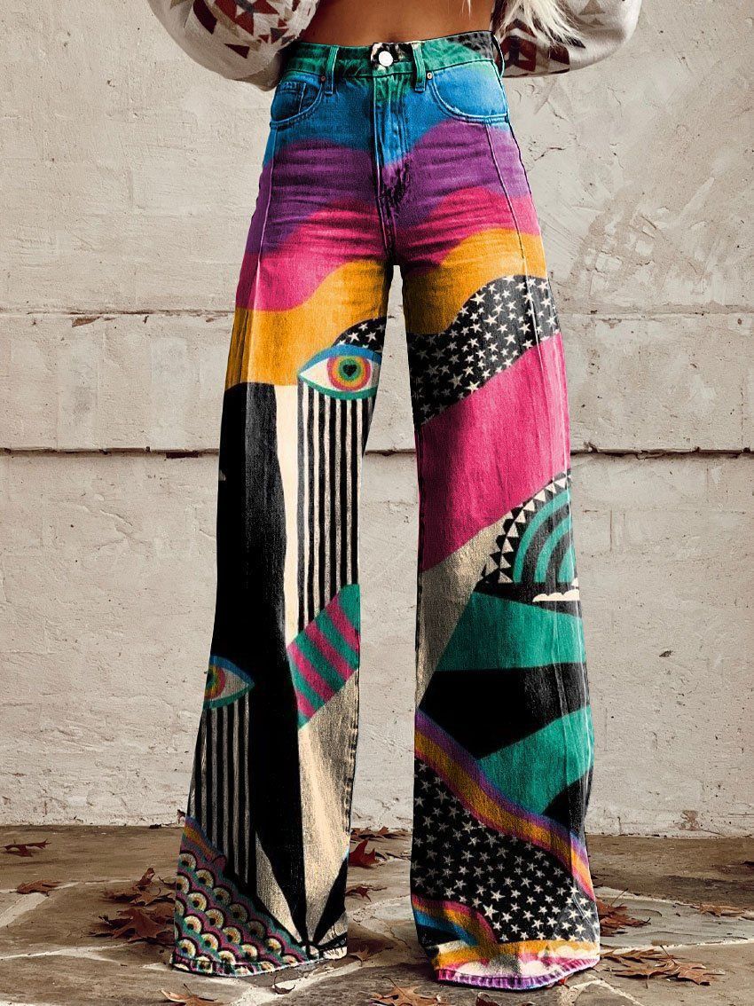 Horn Simulation Denim Trousers Loose Pants For Women - Z6 / S
