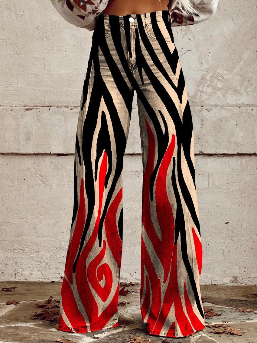 Horn Simulation Denim Trousers Loose Pants For Women - Z7 / S