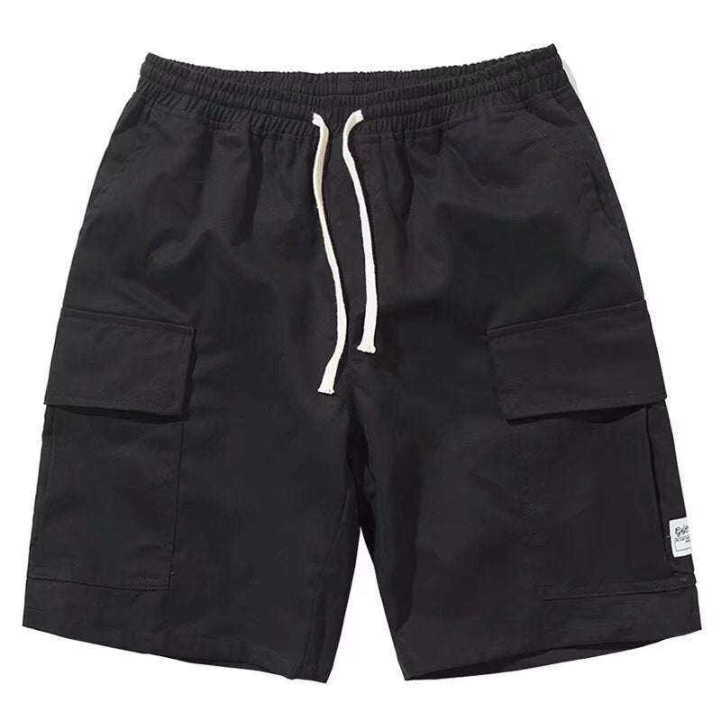 Summer Hong Kong Style Short Sleeve Shirt Coat Shorts Three-piece Suit - Black Shorts Single / S