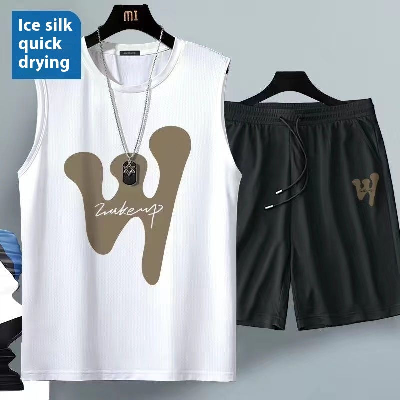 Summer Sleeveless Vest Suit Men’s Sports And Leisure - White / M