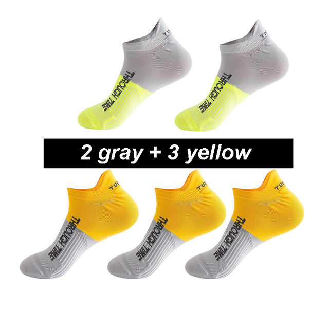 Fashion Running Sweat-absorbent Breathable Non-odor Foot Socks - H / One size