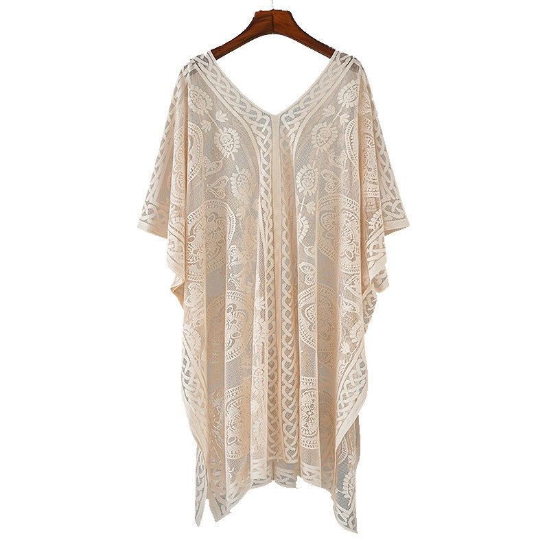 Pattern Ventilation High-grade Sense Sun Protection Shirt - Beige / 95×106cm