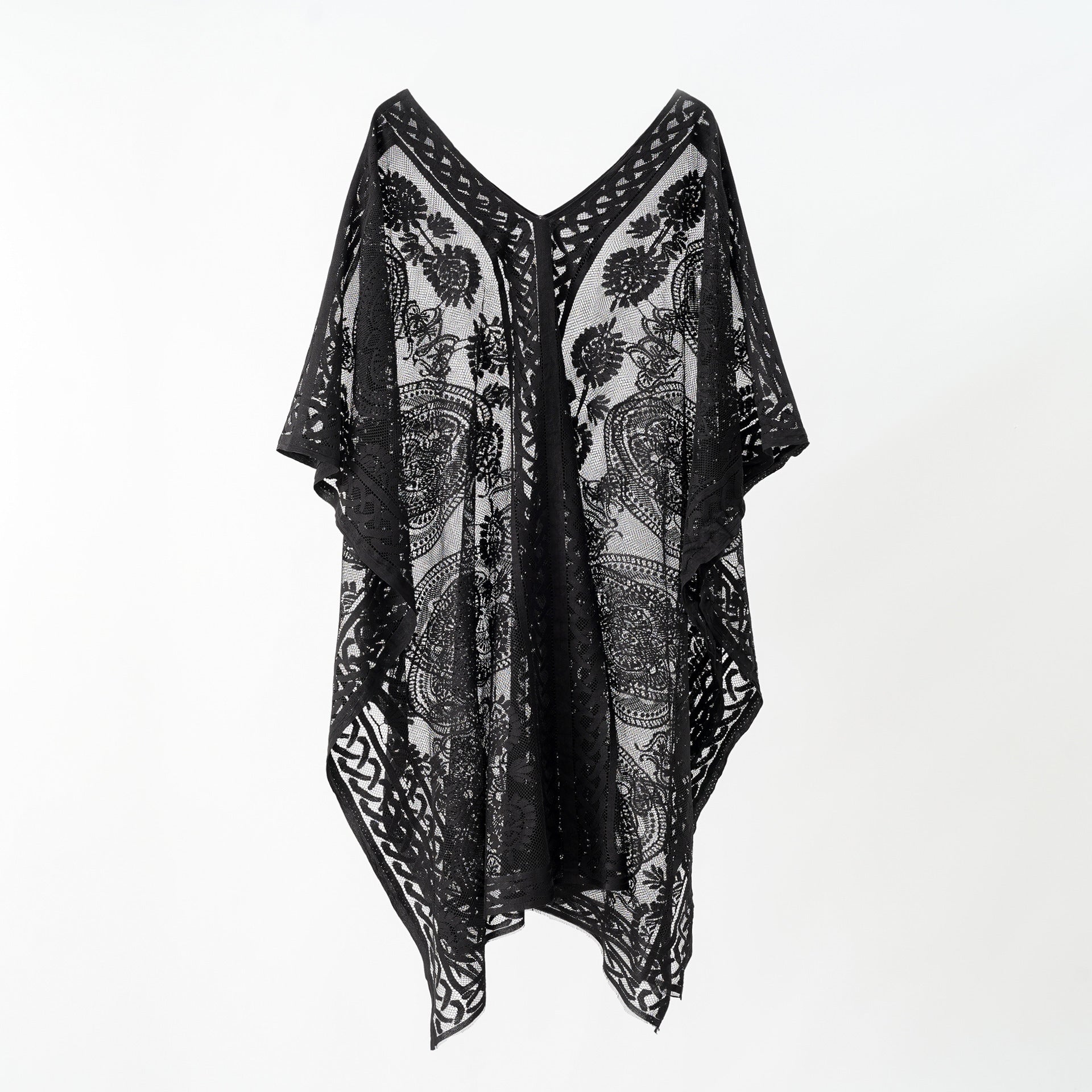 Pattern Ventilation High-grade Sense Sun Protection Shirt - Black / 95×106cm