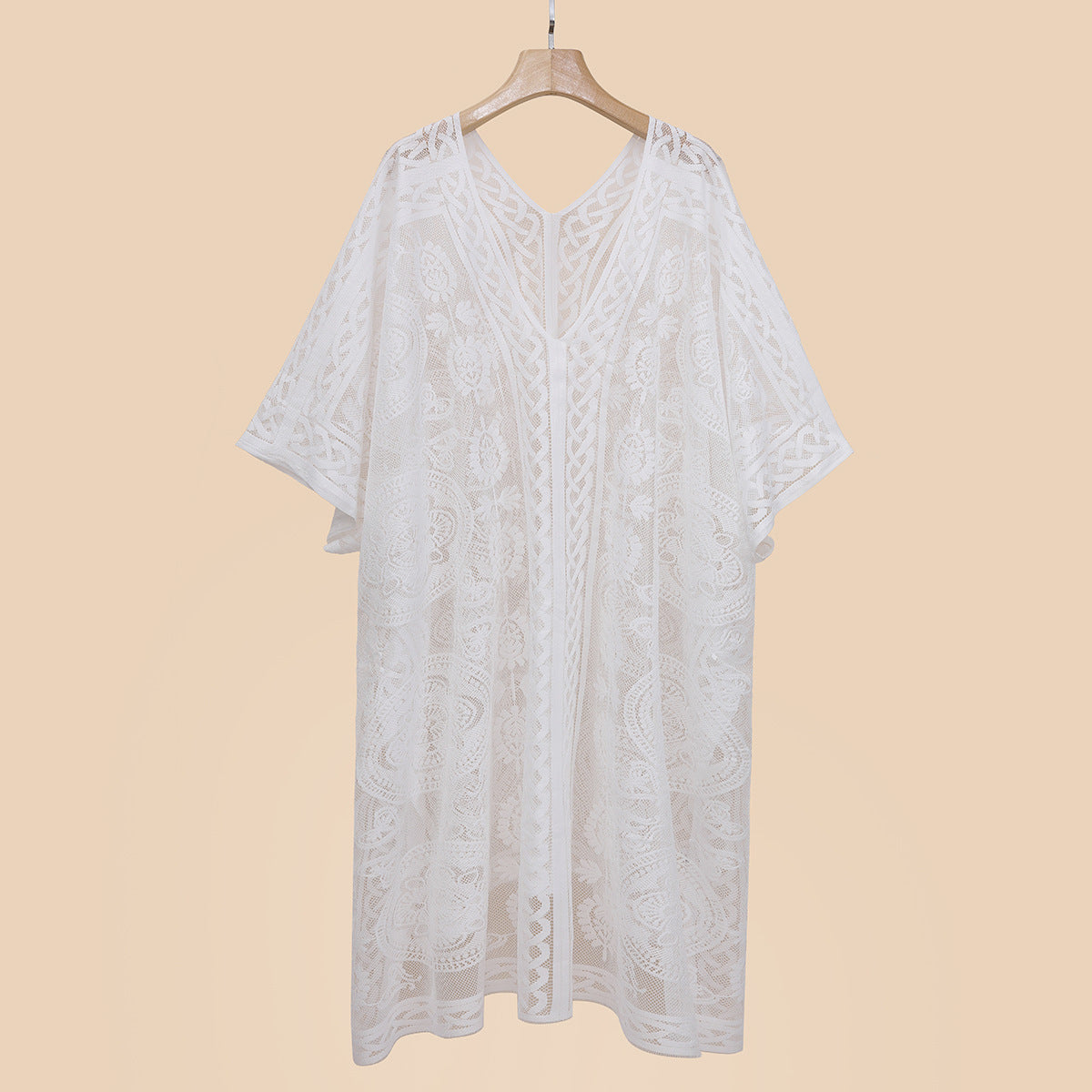 Pattern Ventilation High-grade Sense Sun Protection Shirt - White / 95×106cm