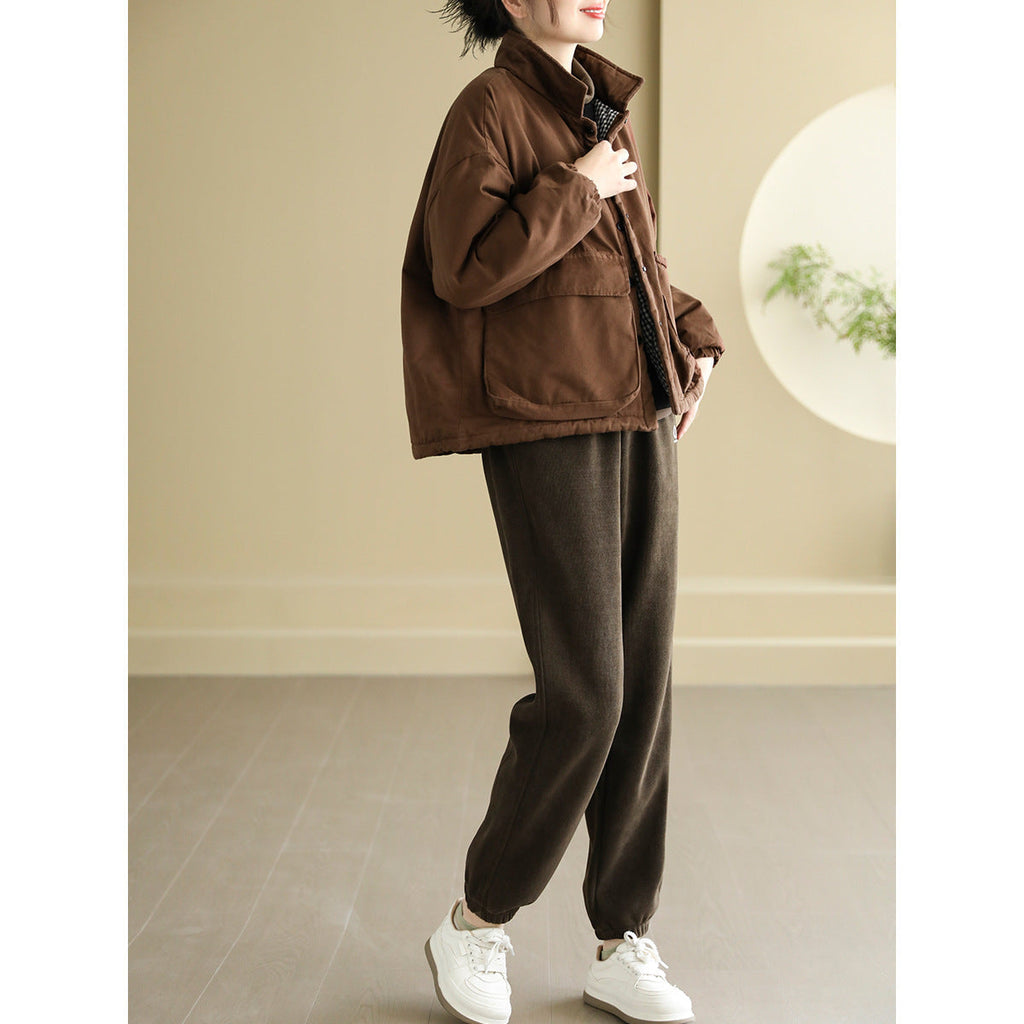 Women’s Thickening Plus Size-pocket Loose And Warm Cotton-padded Jacket