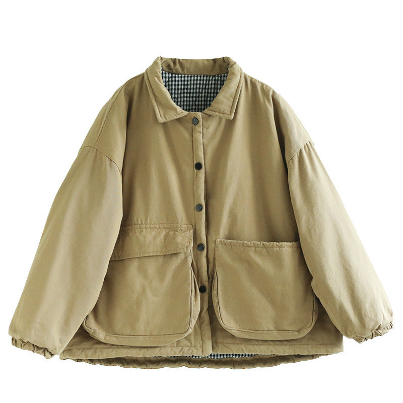 Women’s Thickening Plus Size-pocket Loose And Warm Cotton-padded Jacket