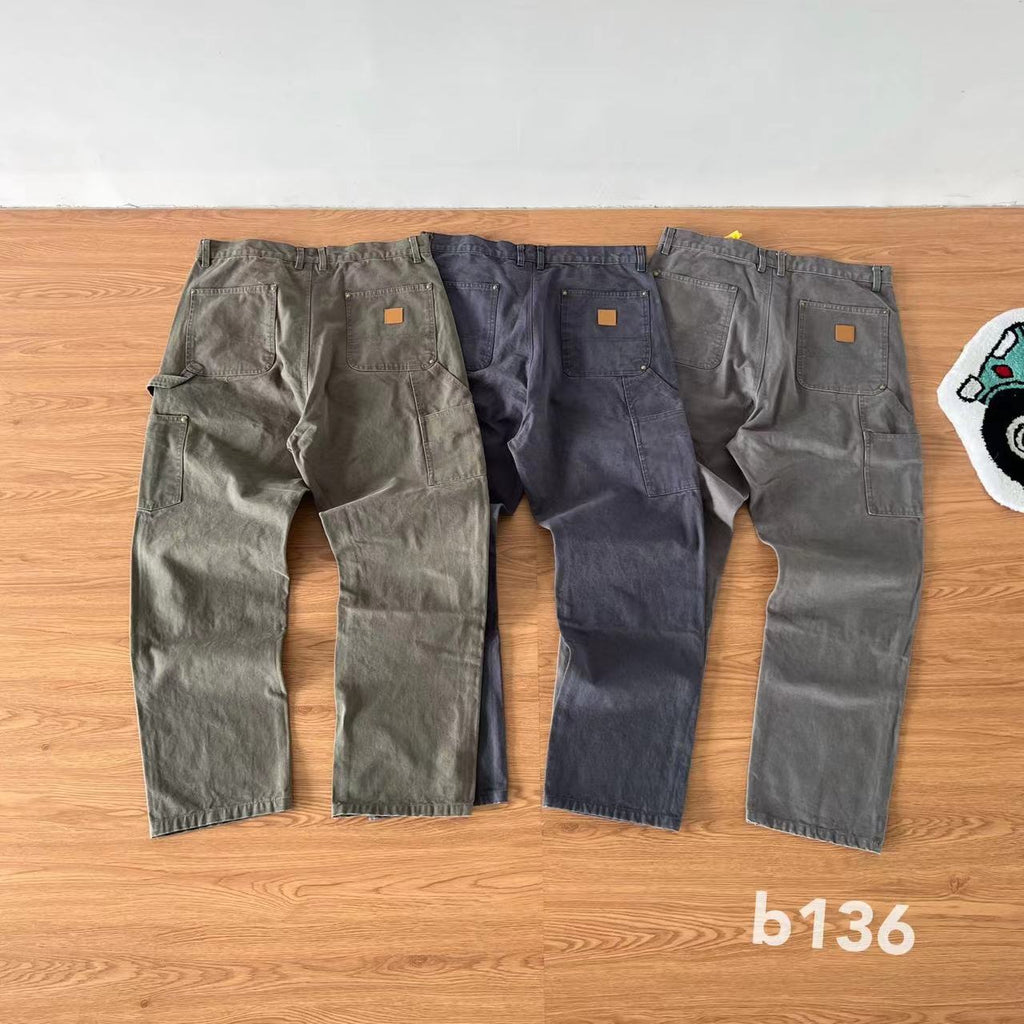 American Casual Heavy Multi-functional Logging Pants Cargo Canvas