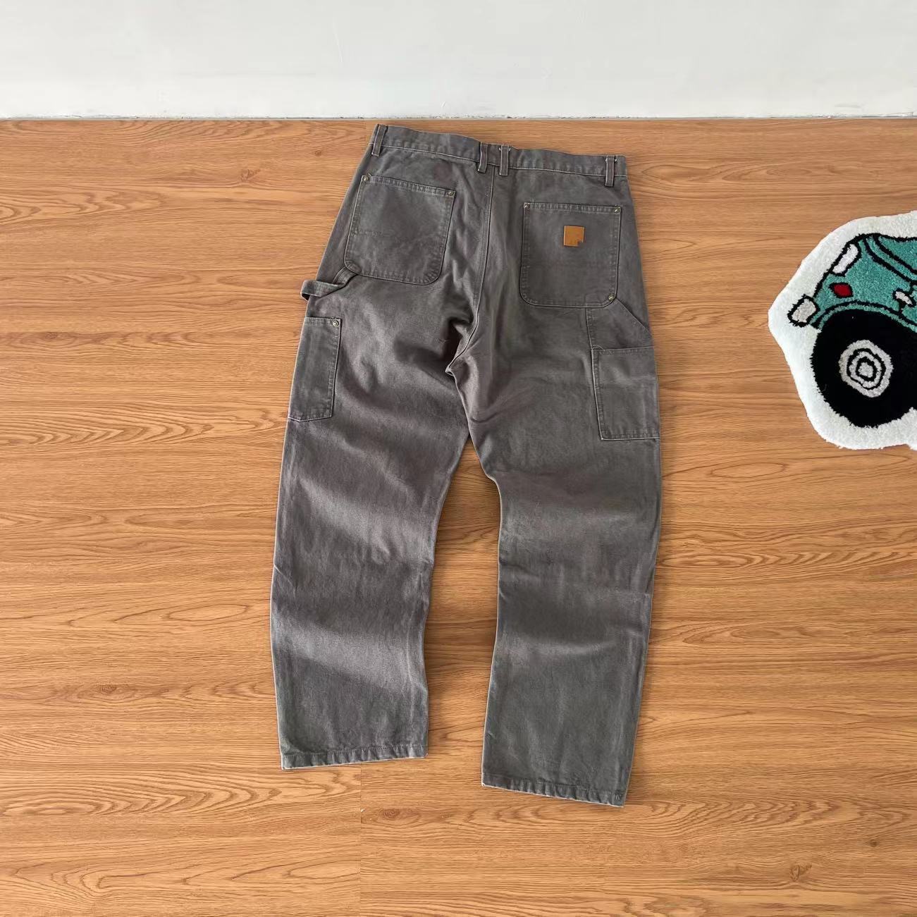 American Casual Heavy Multi-functional Logging Pants Cargo Canvas - Gray / S