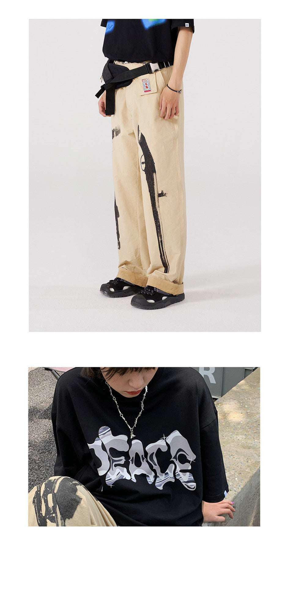 Japanese Retro National Trend Casual Wide Leg Long Pants Men