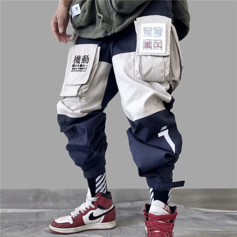 Jiye Heavy Industry Summer Thin Multi-pocket Overalls Men - Navy blue / M