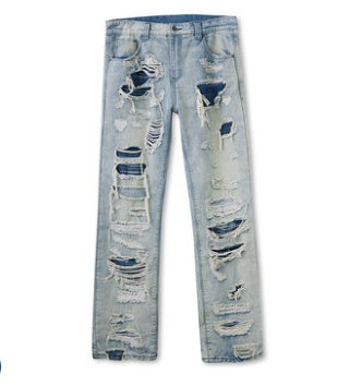 Kaalixto Ripped Jeans Men’s Washed Pants