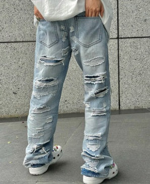 Kaalixto Ripped Jeans Men’s Washed Pants