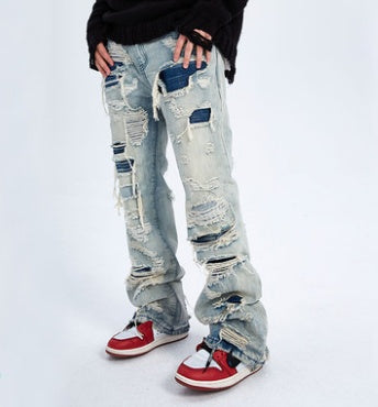 Kaalixto Ripped Jeans Men’s Washed Pants