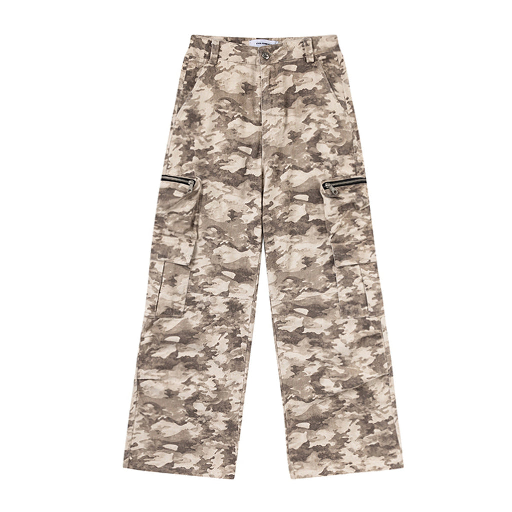 Spring New Retro Desert Camouflage Cargo Pants - Kaki Camouflage / XS