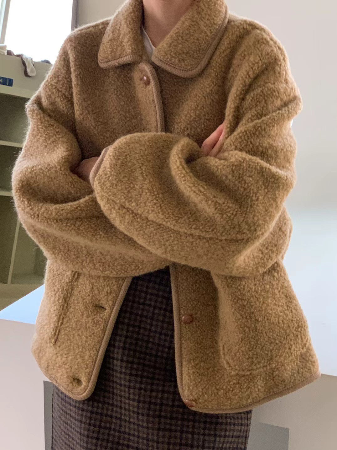 Cute Fashion Winter Coat For Women - Brown / Free Size