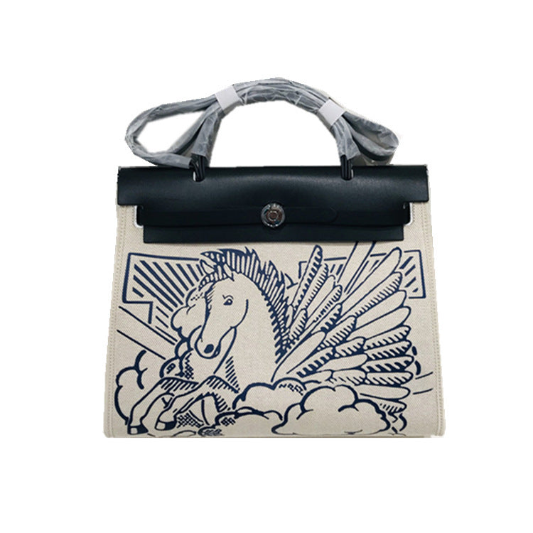 Kelly Canvas Graffiti Bag Steal The Show - Beige