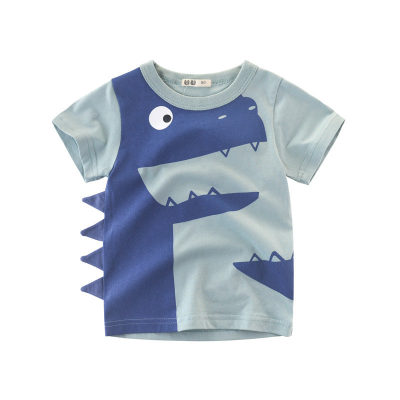 Summer children’s clothing boy T-shirt - Blue / 100cm