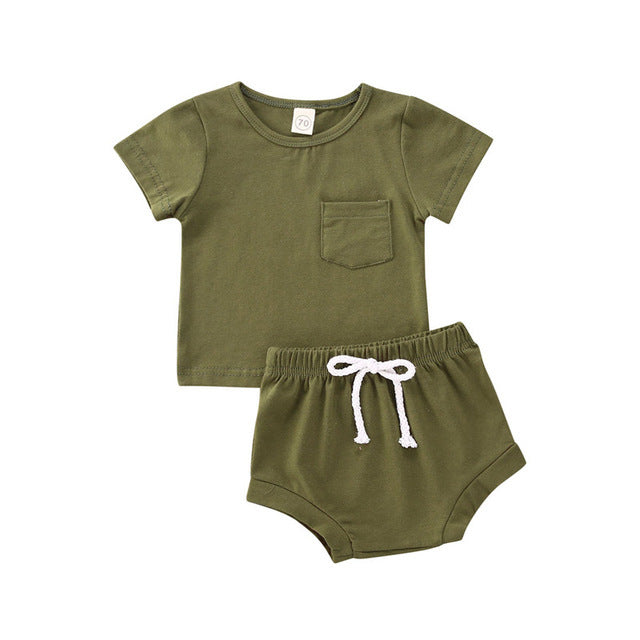 Boy Clothes Kids Shirt Shorts 2pcs For Baby Summer Children - A / 12M
