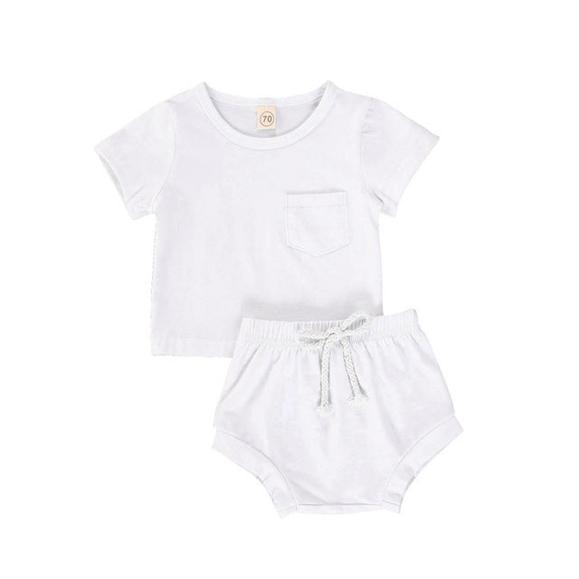 Boy Clothes Kids Shirt Shorts 2pcs For Baby Summer Children - B / 12M