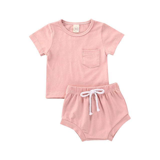 Boy Clothes Kids Shirt Shorts 2pcs For Baby Summer Children - D / 12M