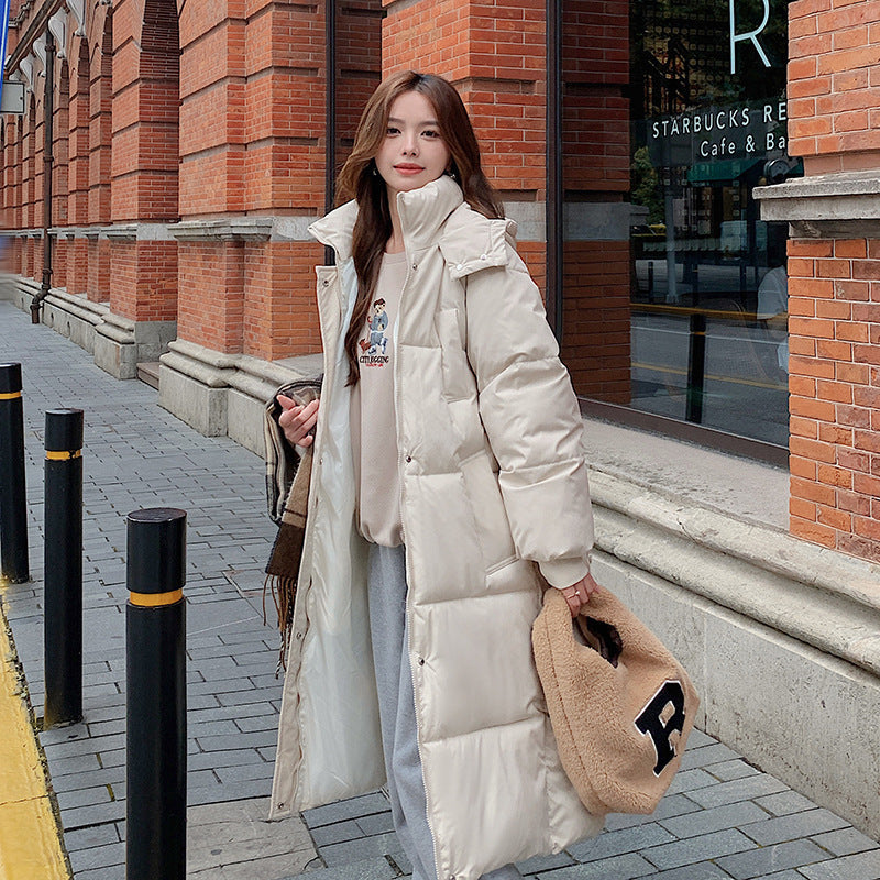 Loose Fashion Hong Kong Style Student Down Jacket - Beige / S