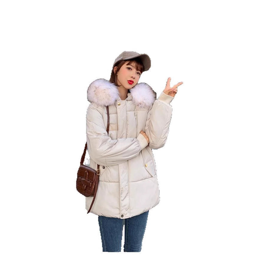 Women’s Cotton-padded Coat Korean Big Fur Collar