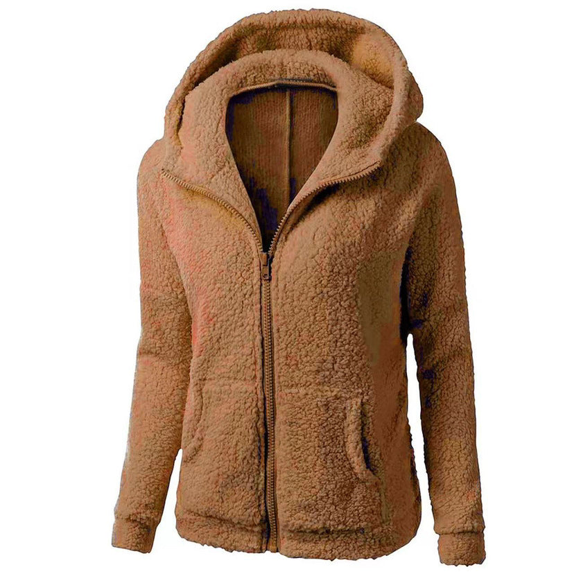 Fleece Sweatshirt Berber Fleece Jacket - Amber / S
