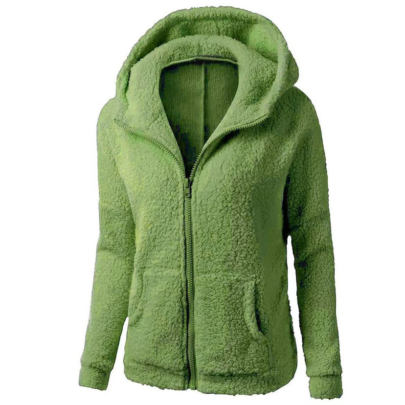 Fleece Sweatshirt Berber Fleece Jacket - Army Green / S