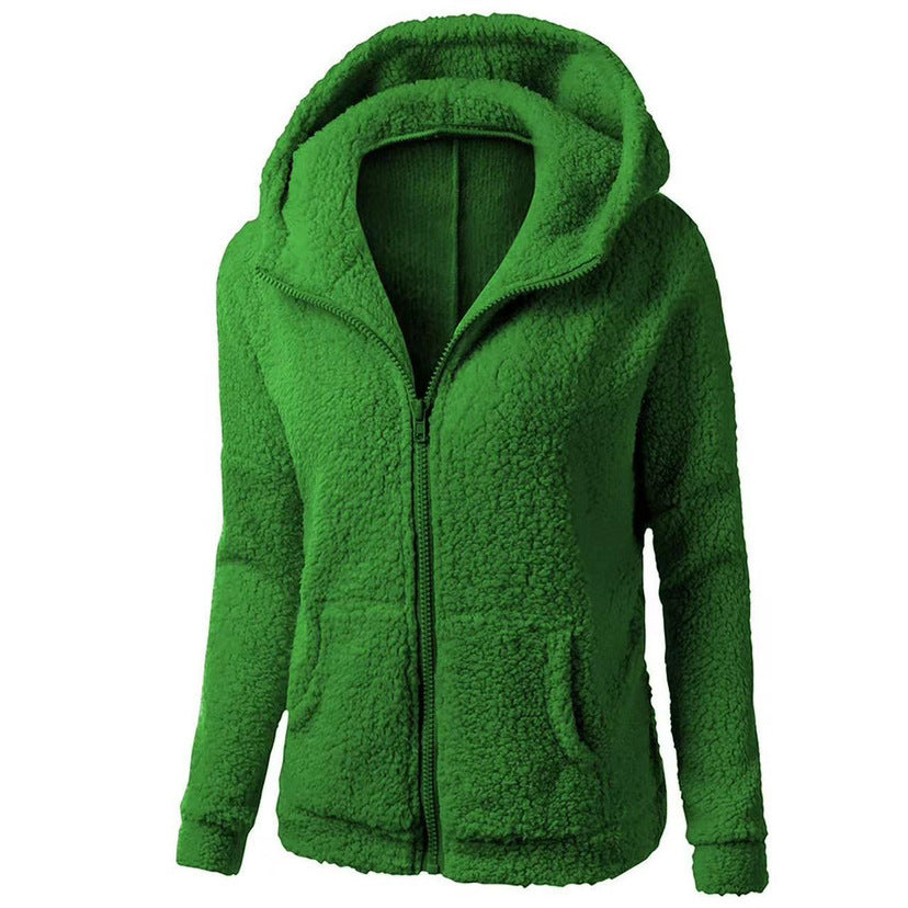 Fleece Sweatshirt Berber Fleece Jacket - Green / S
