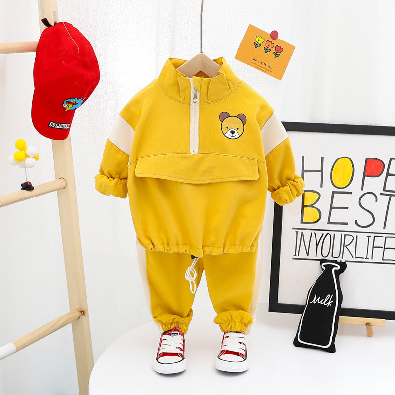 Children’s Clothing Boys’ Sweater Spring And Autumn Western Style Children - Yellow / 80cm