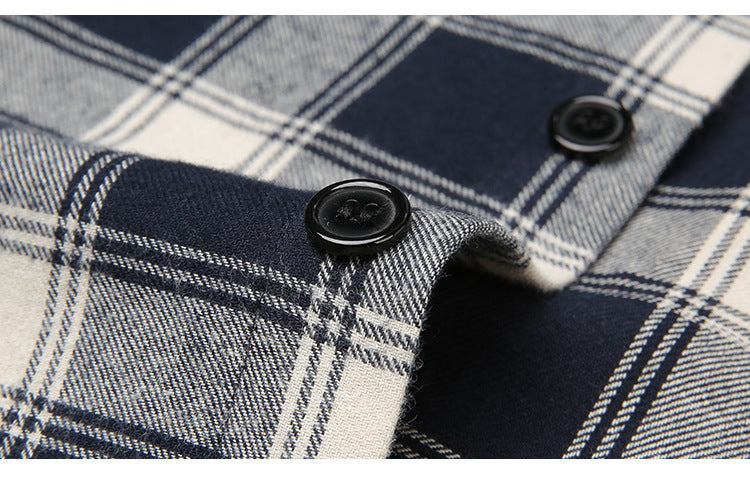Casual Lapel Plaid Men’s Long Sleeve Shirt