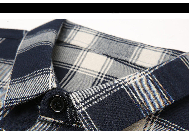 Casual Lapel Plaid Men’s Long Sleeve Shirt