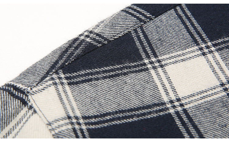 Casual Lapel Plaid Men’s Long Sleeve Shirt