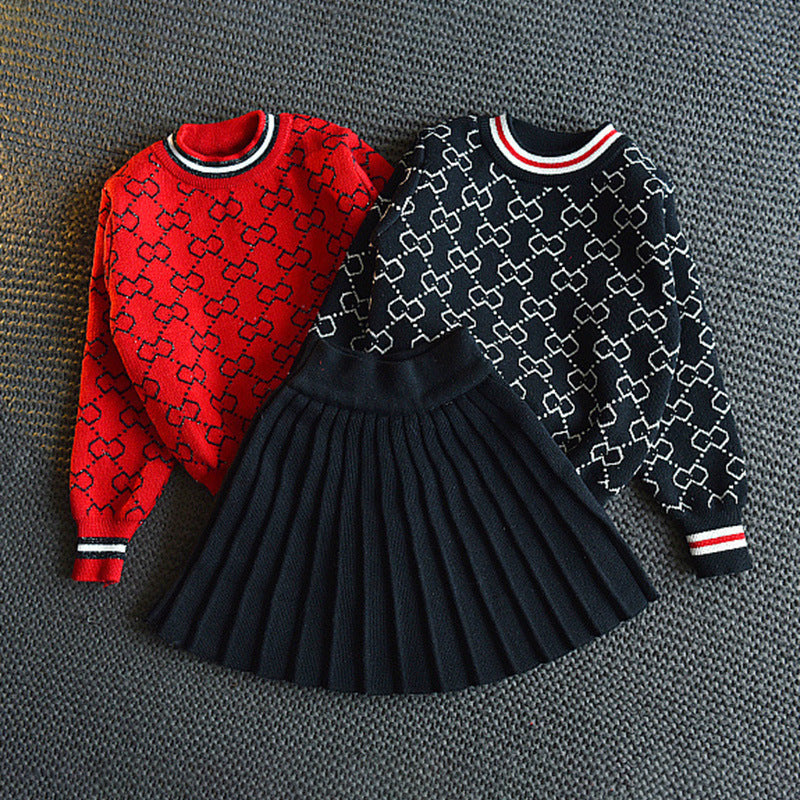 Girls’ Suit All-match Sweater Knit Sweater