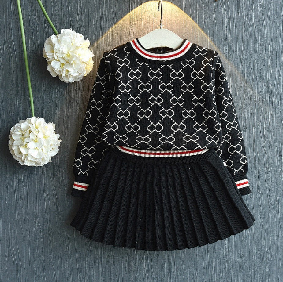 Girls’ Suit All-match Sweater Knit Sweater - Black / 7