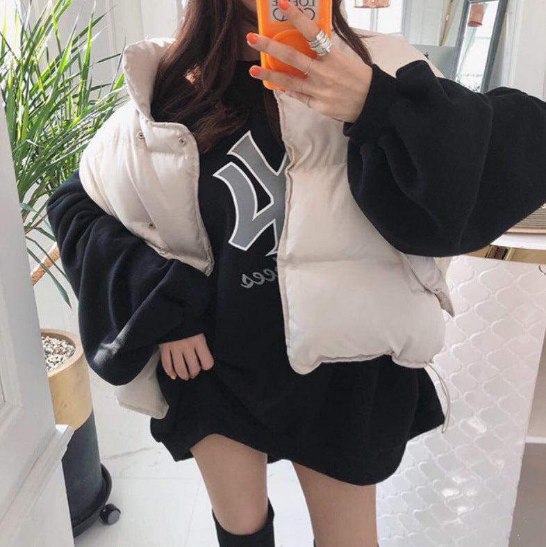 Women’s Korean Style Lazy Style All-match Down Cotton Bread Coat Vest
