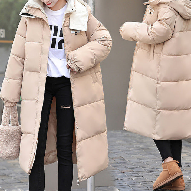 Korean Style Loose Cotton Coat - Khaki / M