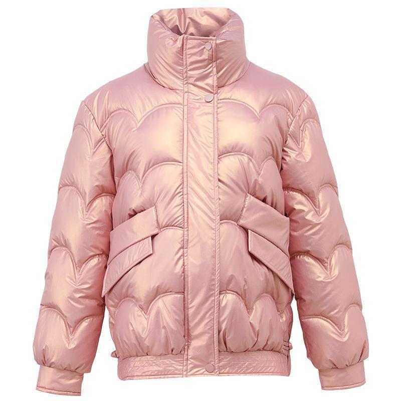 Women’s Cotton-padded Coat Korean Style Quilted Jacket Stand Collar Cotton-padded Jacket
