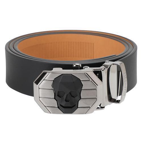 Korean Style Toothless Automatic Buckle Cowhide Belt - Black / 110cm