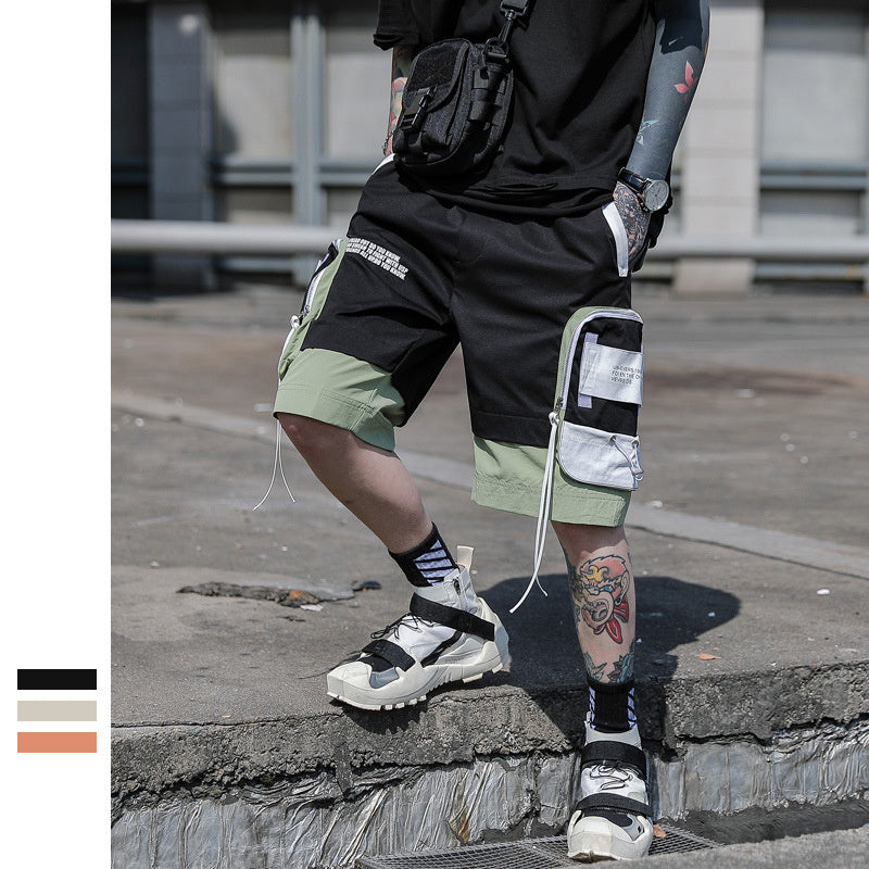 Casual Five-Point Shorts Men Summer Streetwear Korean Ins - Black / L