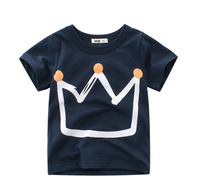 Children’s Wear Summer New Korean Children’s Boys Cotton T-shirt Men’s Treasure In Children’s Short Sleeves - 4style
