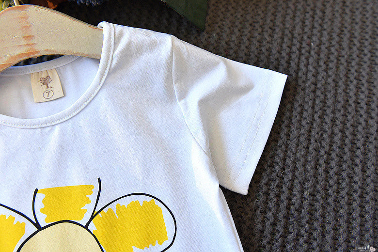 Girls two-piece summer children’s clothing girls short-sleeved T-shirt