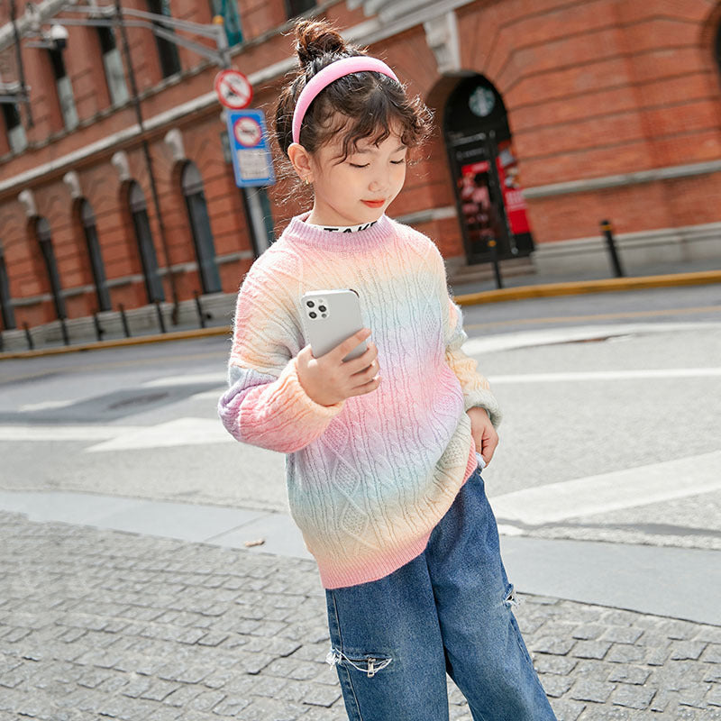 Gas Korean Version Loose Big Children Girls - Pink / 110cm