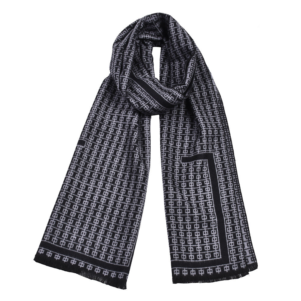 Double-sided Thick Warm Korean Men’s Knitted Scarf