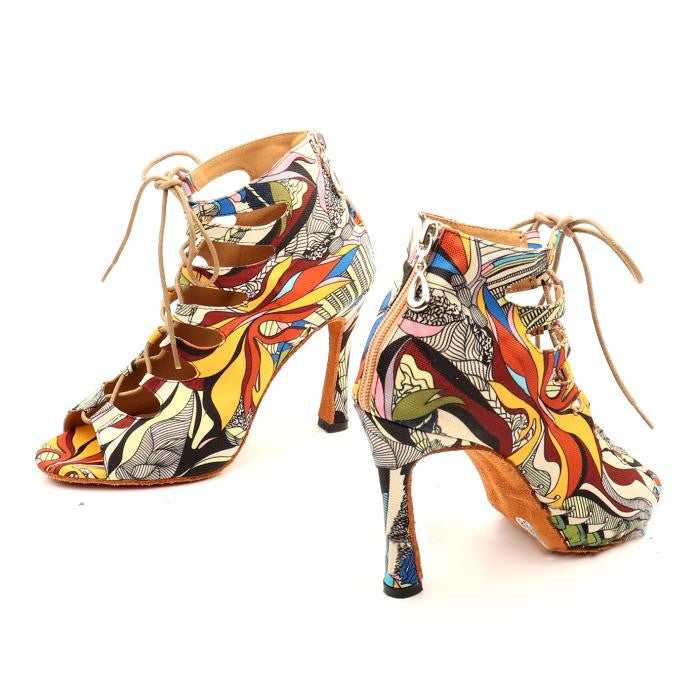 Ladies High Heel Latin Dance Shoes - Yellow / 33