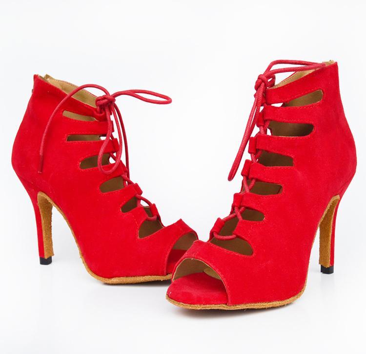 Ladies Mid-High-Heel Soft-Soled Comfortable Dancing Shoes - Red / 34 / 6cm