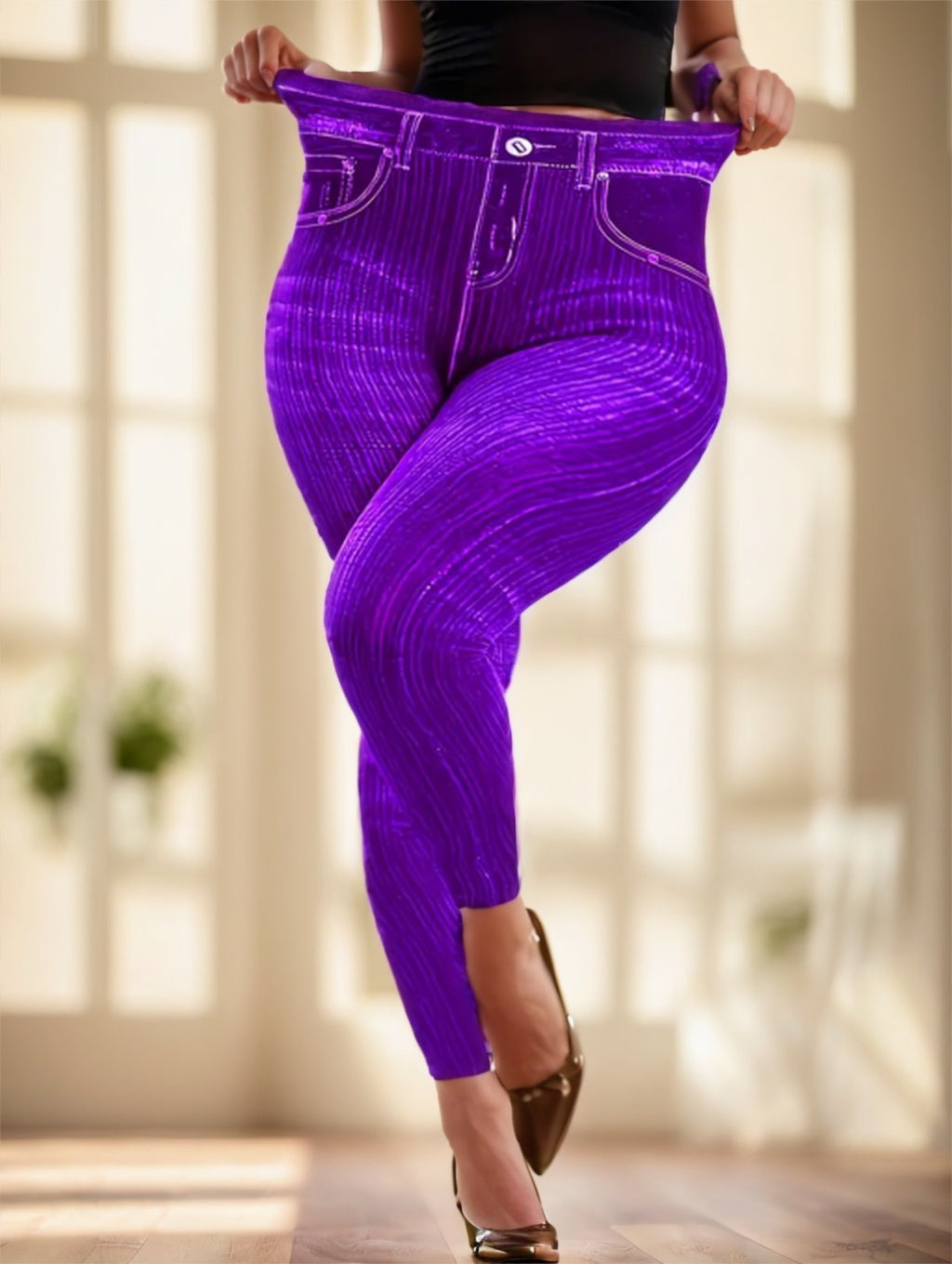 Ladies’ Solid-colored Jeans - 4