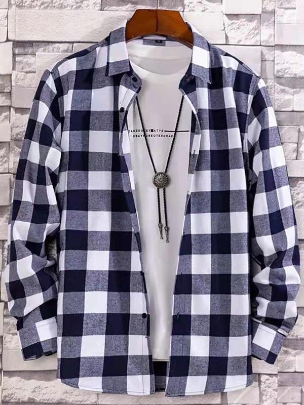 Large Long Sleeved Men’s Casual Shirt - Light Blue / S
