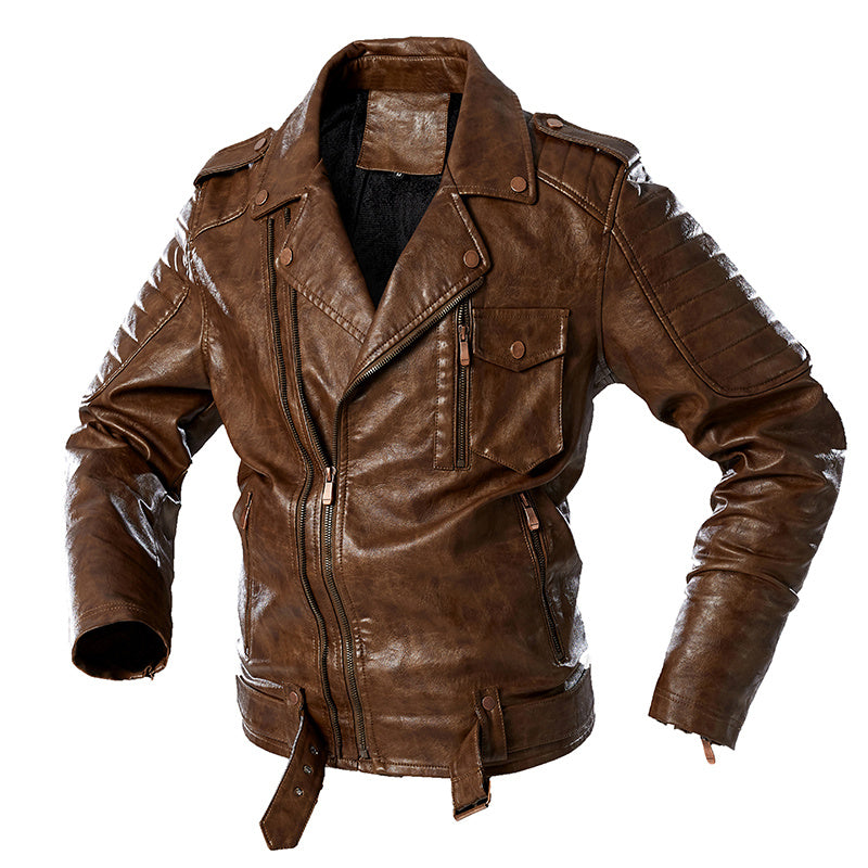 Large Size Men’s Suit Parker Leather Jacket