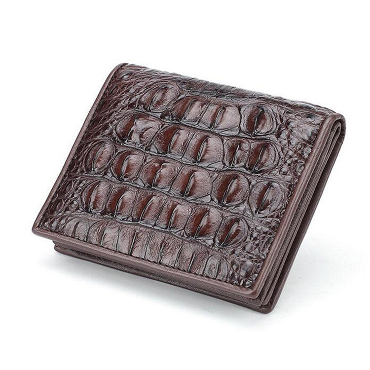 Leather Short Large Banknotes Multi-card Position Leather Clutch Small Wallet Bag - Brown